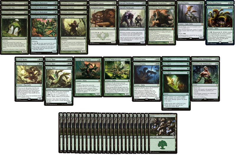 Elite Hydra Deck - Mono Green - Huge Creatures - Modern Legal - Custom Built - Magic The Gathering - MTG - 60 Card!